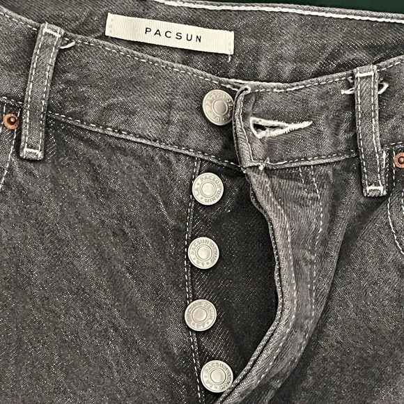 PacSun High Rise Straight Button Fly Jeans Colorblock Y2K Grunge Size 27 - Picture 10 of 11